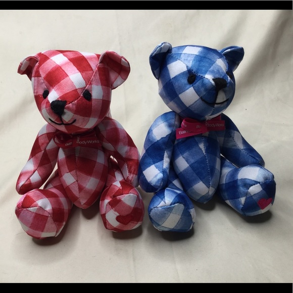 Bath & Body Works Accessories Bath Body Works Red Blue Gingham Bear Set Poshmark